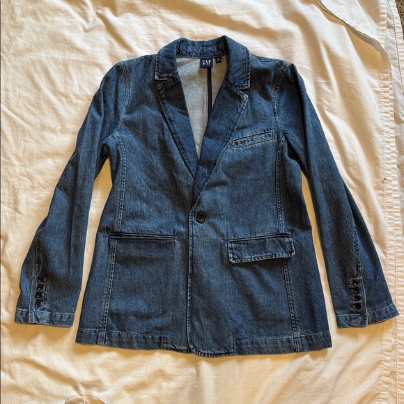 GAP Women's Denim Blazer Jacket in Indigo – Size M - Picture 11 of 12